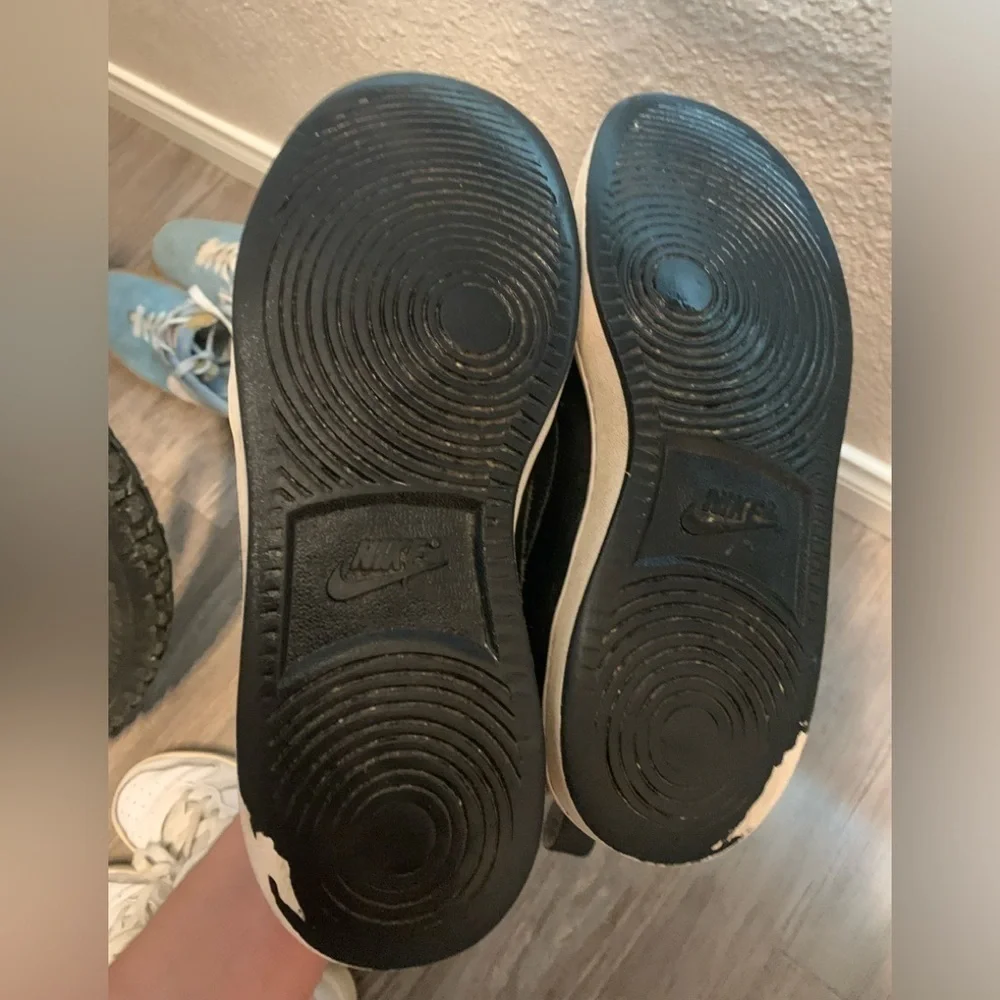 Nike Air Force Sneakers Shoes Leather Black Grey Size 6